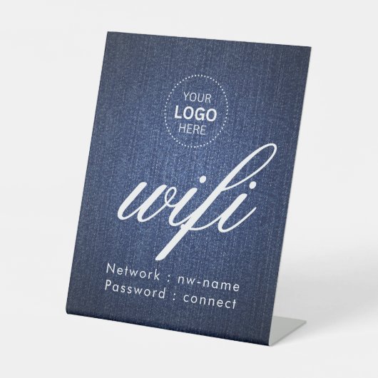 WiFi-wachtwoordcode Business Logo Reclamebord Met Voetstuk (Voorkant)