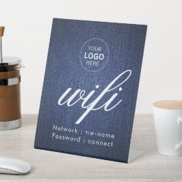 WiFi-wachtwoordcode Business Logo Reclamebord Met Voetstuk
