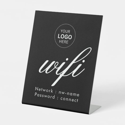WiFi-wachtwoordcode Business Logo Reclamebord Met Voetstuk (Voorkant)