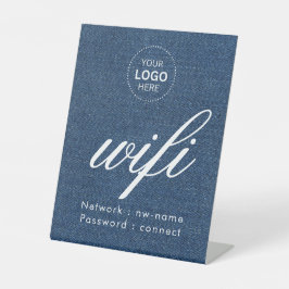 WiFi-wachtwoordcode Business Logo Reclamebord Met Voetstuk