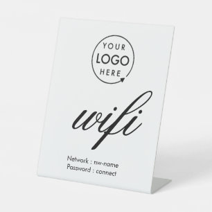 WiFi-wachtwoordcode Business Logo Reclamebord Met Voetstuk