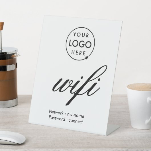 WiFi-wachtwoordcode Business Logo Reclamebord Met Voetstuk (Insitu)