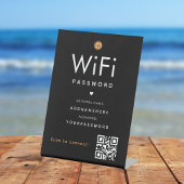 WiFi-wachtwoordcode Gold Business Logo QR-code Reclamebord Met Voetstuk