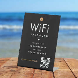 WiFi-wachtwoordcode Gold Business Logo QR-code Reclamebord Met Voetstuk
