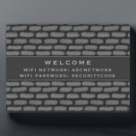 Wifi Wachtwoordcode | Modern Dark Grey Brick Fotoplaat<br><div class="desc">Het moderne wachtwoord van WiFi ondertekent om uw netwerkinformatie met gasten te delen. Ideaal voor Airbnb, woninghuur of vakantiehuissignaal. Biedt een modern baksteenontwerp in een neutraal grijs kleurenpalet dat ontworpen is om elk modern decor van vandaag aan te vullen. Stijlvol modern baksteen met een wachtwoord voor WiFi om ervoor te...</div>