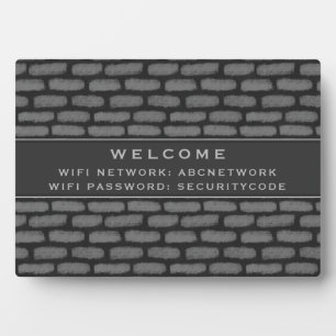 Wifi Wachtwoordcode Modern Dark Grey Brick Fotoplaat