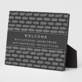 Wifi Wachtwoordcode | Modern Dark Grey Brick Fotoplaat (Zijkant)