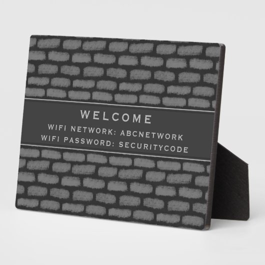 Wifi Wachtwoordcode | Modern Dark Grey Brick Fotoplaat (Zijkant)