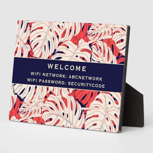 Wifi Wachtwoordcode | Tropische palmbladplak Fotoplaat (Zijkant)