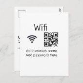 Wifi-wachtwoordteken voeg hier de Q R-code toe Briefkaart (Voorkant / Achterkant)