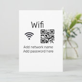 Wifi-wachtwoordteken voeg hier de Q R-code toe Feestdagenkaart (Staand voorkant)