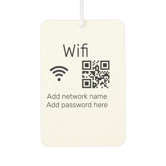 Wifi-wachtwoordteken voeg hier de Q R-code toe Luchtverfrisser (Voorkant)