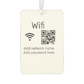 Wifi-wachtwoordteken voeg hier de Q R-code toe Luchtverfrisser (Achterkant)