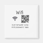 Wifi-wachtwoordteken voeg hier de Q R-code toe Magneet (Voorkant)
