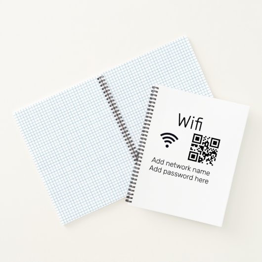 Wifi-wachtwoordteken voeg hier de Q R-code toe Notitieboek (Binnen)