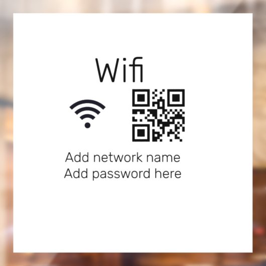 Wifi-wachtwoordteken voeg hier de Q R-code toe Raamsticker (Vel 2)