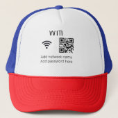 Wifi-wachtwoordteken voeg hier de Q R-code toe Trucker Pet (Voorkant)
