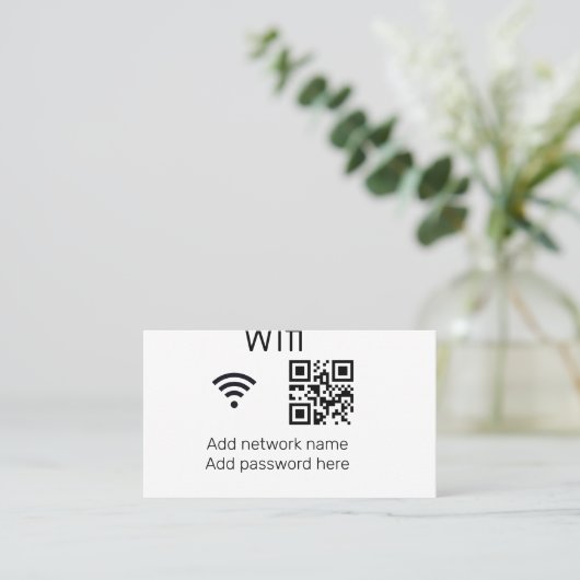 Wifi-wachtwoordteken voeg hier de Q R-code toe Visitekaartje (Staand voorkant)