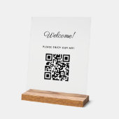 WIFI Welkom Acryl Teken met QR Code Acryl Bord (Hoek)