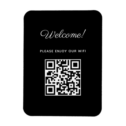 WIFI Welkom Bordje met QR Code  Magneet (Verticaal)