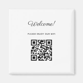 WIFI Welkom Bordje met QR Code  Magneet