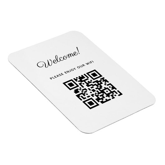 WIFI Welkom Bordje met QR Code Magneet (Rechterzijde)