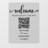 WIFI Welkom QR-code | Geniet van onze Wifi Grijs Raamsticker (Vel)