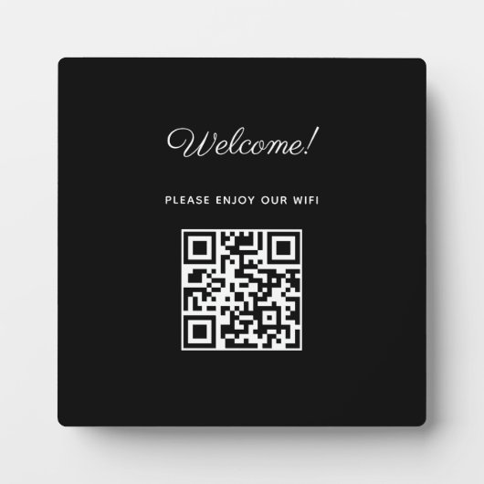 WIFI Welkomstbord met QR-code Fotoplaat (Voorkant)