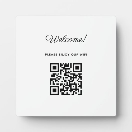 WIFI Welkomstbord met QR-code Fotoplaat (Voorkant)