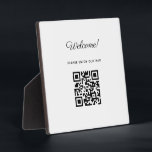 WIFI Welkomstbord met QR-code Fotoplaat<br><div class="desc">WIFI Welkomstbord met QR-code | Gepersonaliseerde huisregels teken | Welkom Tafelblad Plaque met Ezel</div>