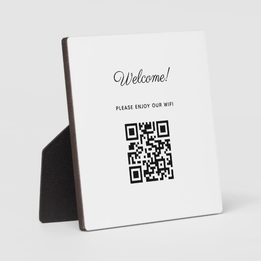 WIFI Welkomstbord met QR-code Fotoplaat (Voorkant)