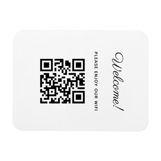 WIFI Welkomstbord met QR-code Magneet (Horizontaal)