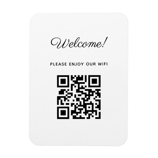 WIFI Welkomstbord met QR-code Magneet (Verticaal)