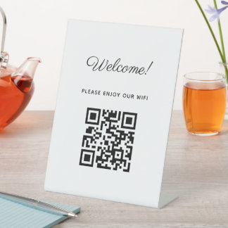 WIFI Welkomstbord met QR-code Reclamebord Met Voetstuk