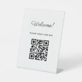 WIFI Welkomstbord met QR-code Reclamebord Met Voetstuk (Voorkant)