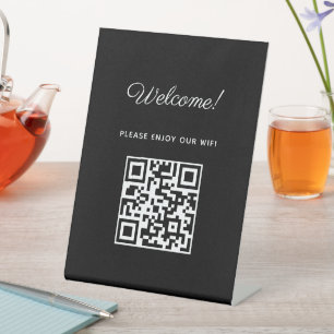 WIFI Welkomstbord met QR-code Reclamebord Met Voetstuk