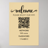WIFI welkomstQR-code | Geniet van onze WiFi Poster (Voorkant)