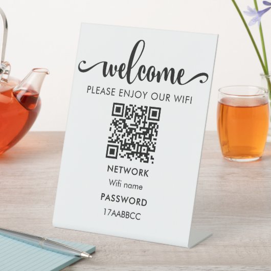 WIFI welkomstQR-code | Geniet van onze WiFi Reclamebord Met Voetstuk (Insitu)