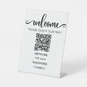 WIFI welkomstQR-code | Geniet van onze WiFi Reclamebord Met Voetstuk (Voorkant)