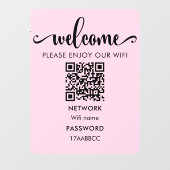 WIFI welkomstQR-code | Geniet van onze WiFi-roze Raamsticker (Vel)