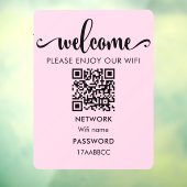 WIFI welkomstQR-code | Geniet van onze WiFi-roze Raamsticker (Vel 3)