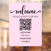 WIFI welkomstQR-code | Geniet van onze WiFi-roze Raamsticker (Vel 2)
