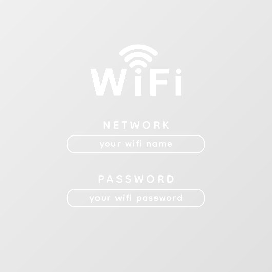 WiFi Window Cling for Office & Storefront Raamsticker (Vel)