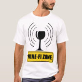 WiFi-zone Funny Wine Glass WiFi Waves T-shirt (Voorkant)