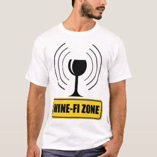 WiFi-zone Funny Wine Glass WiFi Waves T-shirt