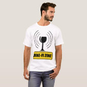 WiFi-zone Funny Wine Glass WiFi Waves T-shirt (Voorkant volledig)