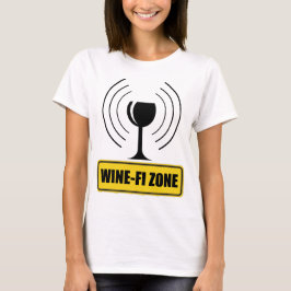 WiFi-zone Funny Wine Glass WiFi Waves T-shirt