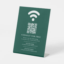 Wifinetwerkpascode gastinfo aangepaste QR groen Reclamebord Met Voetstuk