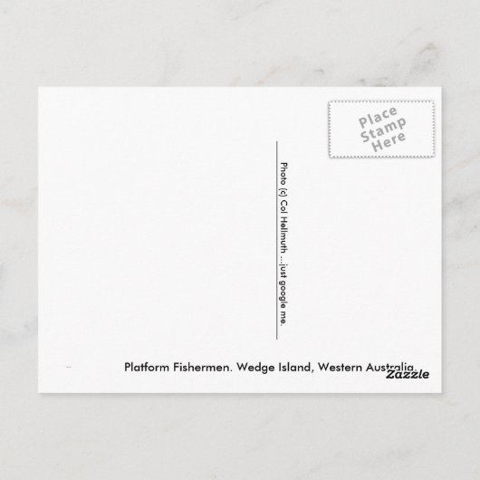 wig - eiland ( platformvissers ) briefkaart (Achterkant)