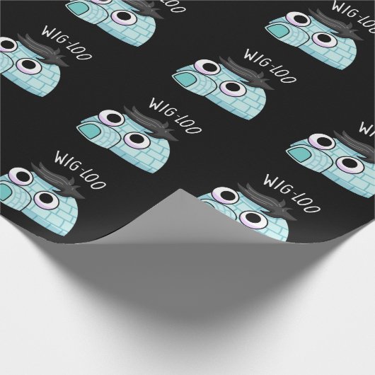 Wig-loo Funny Igloo Pun Dark BG Cadeaupapier (Hoek)